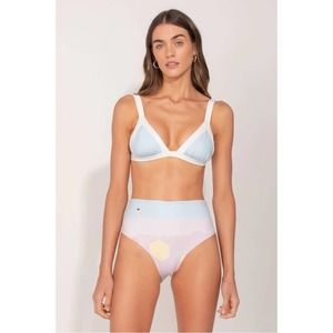 NWT Ancora Printed Pastel Womens Bikini Set Top L / Bottoms XL